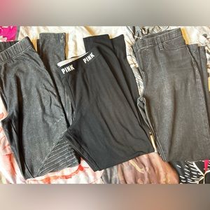 3pair leggings lot black and Jean color